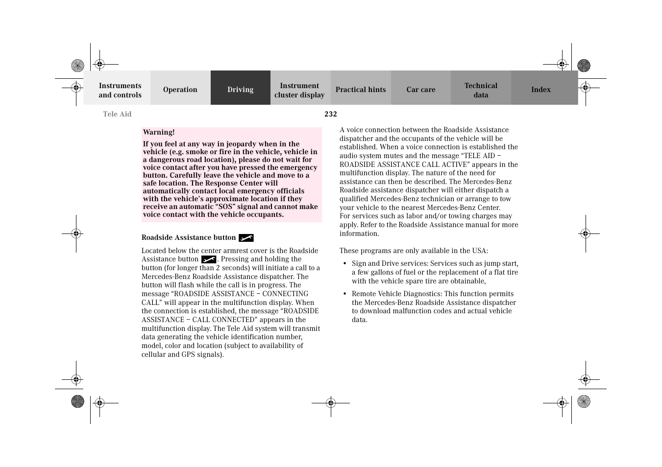 Mercedes-Benz 2002 C 320 User Manual | Page 235 / 390