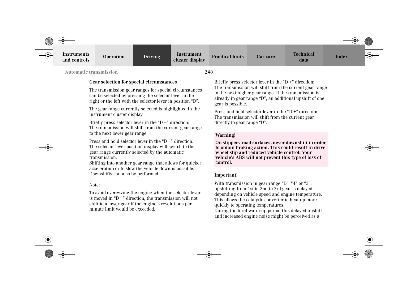 Mercedes-Benz 2002 C 320 User Manual | Page 251 / 390