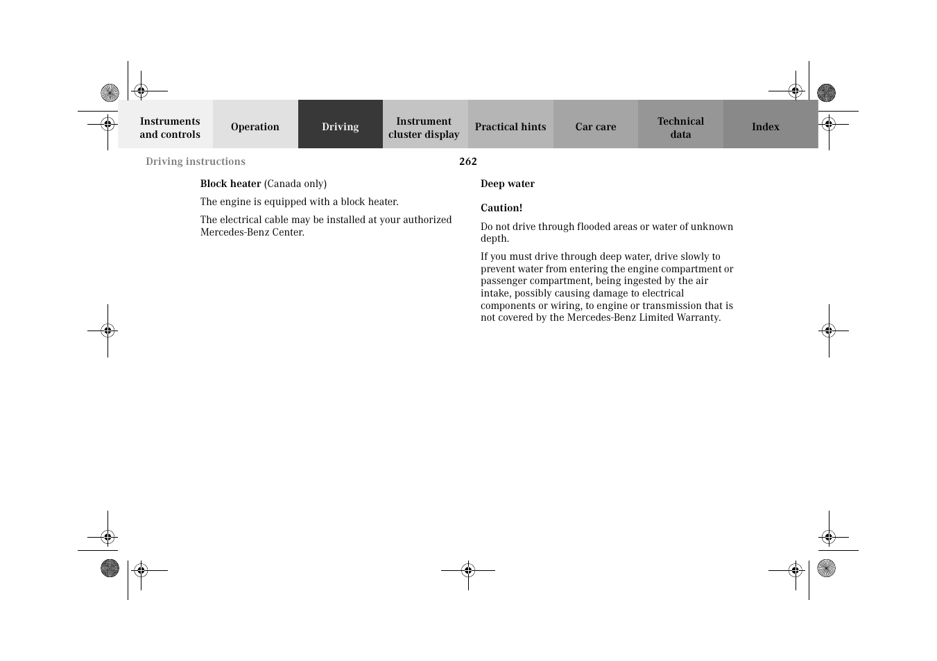 Mercedes-Benz 2002 C 320 User Manual | Page 265 / 390