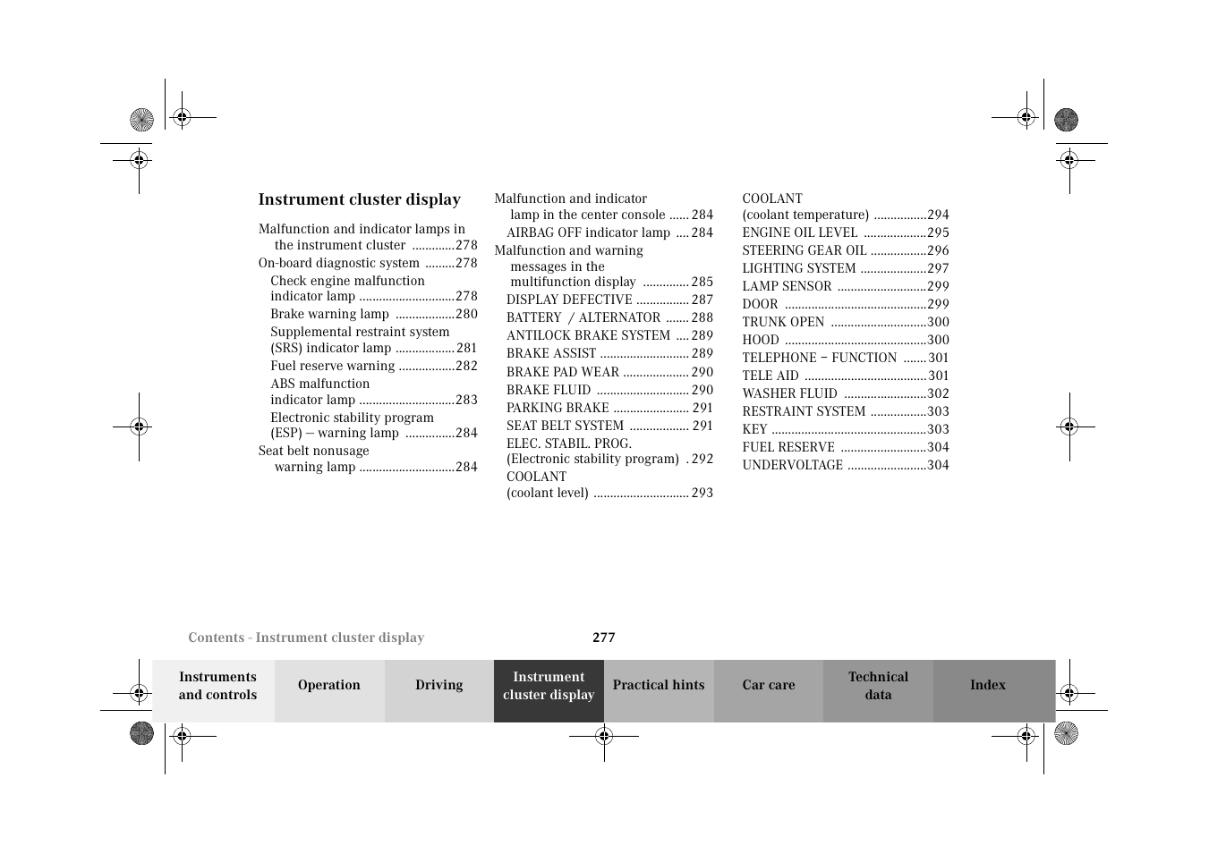 Mercedes-Benz 2002 C 320 User Manual | Page 280 / 390