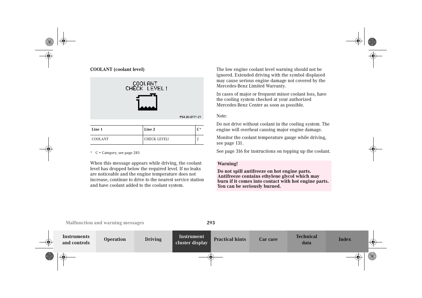 Mercedes-Benz 2002 C 320 User Manual | Page 296 / 390