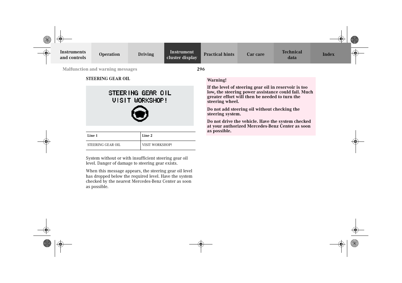 Mercedes-Benz 2002 C 320 User Manual | Page 299 / 390