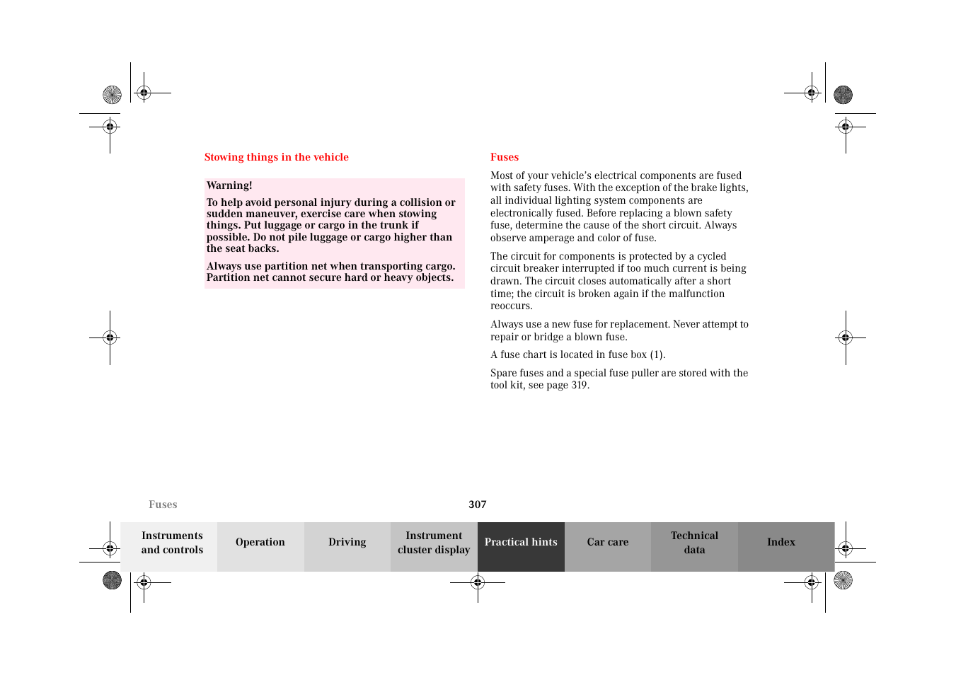 Mercedes-Benz 2002 C 320 User Manual | Page 310 / 390