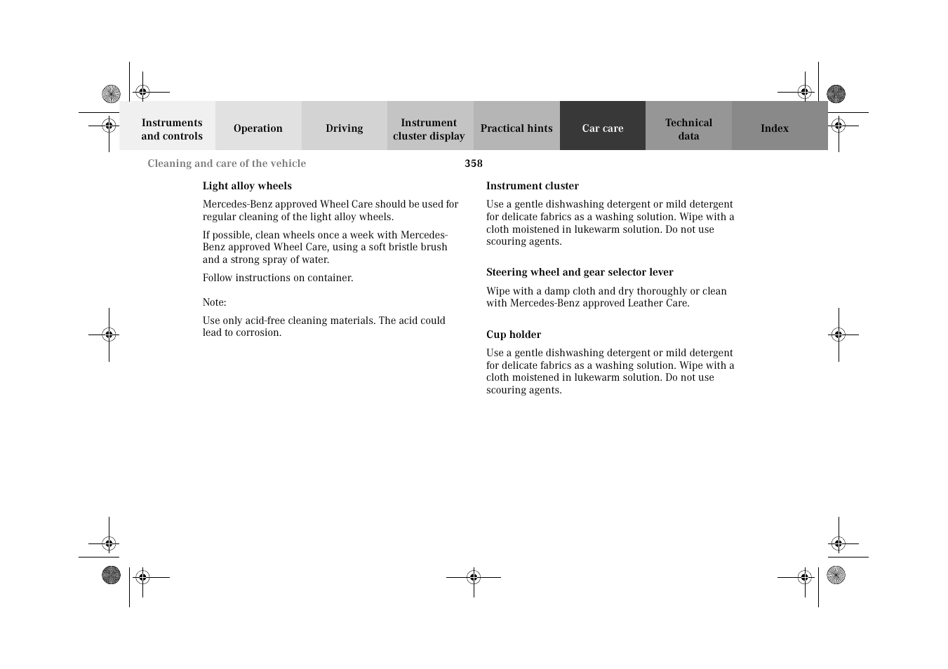 Mercedes-Benz 2002 C 320 User Manual | Page 361 / 390