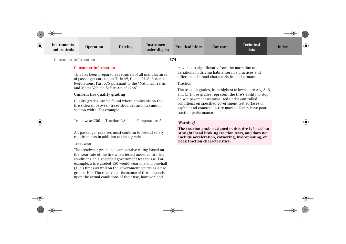 Mercedes-Benz 2002 C 320 User Manual | Page 377 / 390