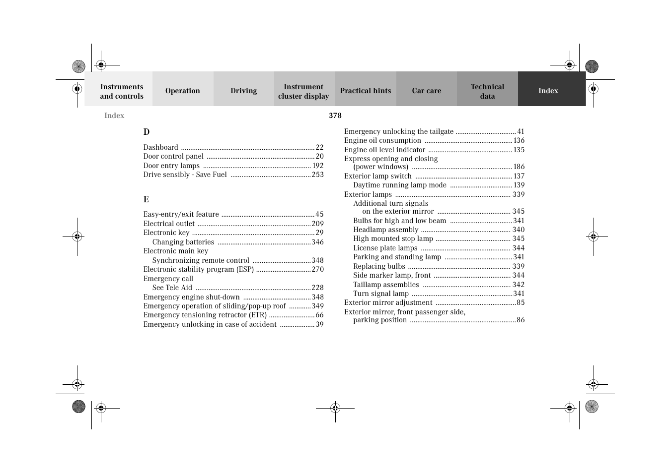 Mercedes-Benz 2002 C 320 User Manual | Page 381 / 390