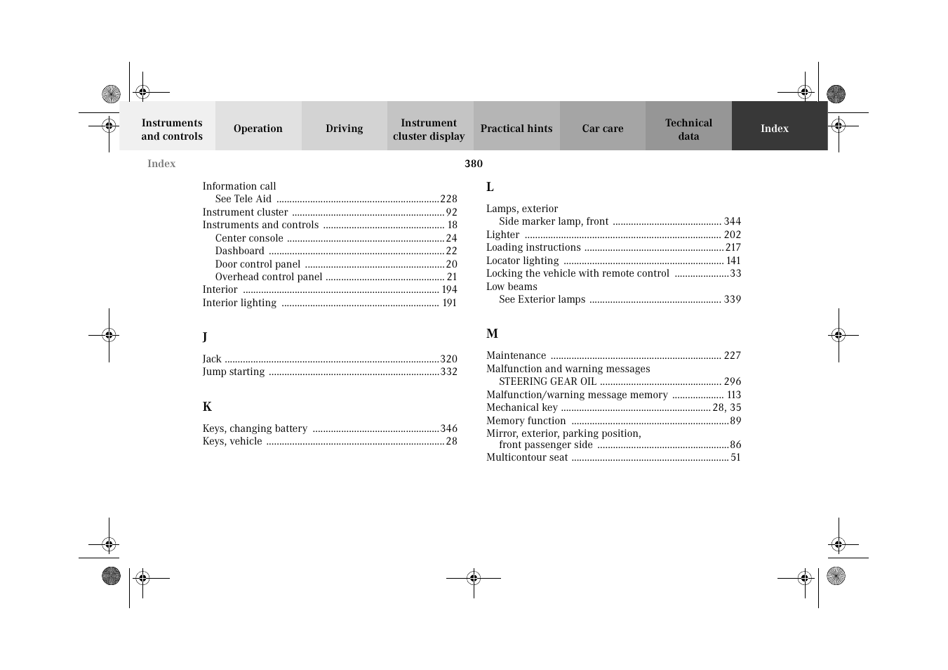 Mercedes-Benz 2002 C 320 User Manual | Page 383 / 390