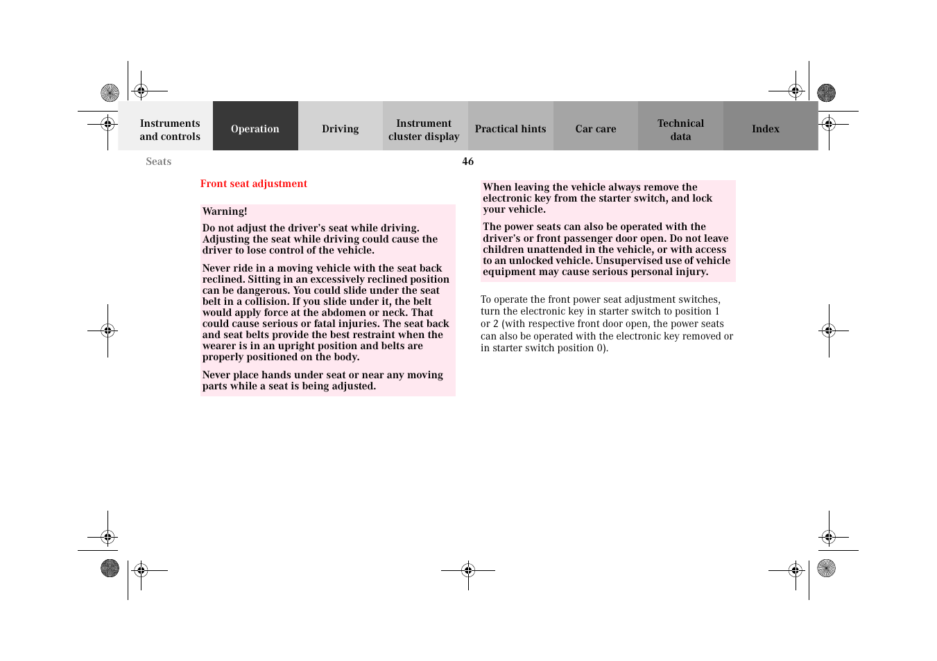 Mercedes-Benz 2002 C 320 User Manual | Page 49 / 390
