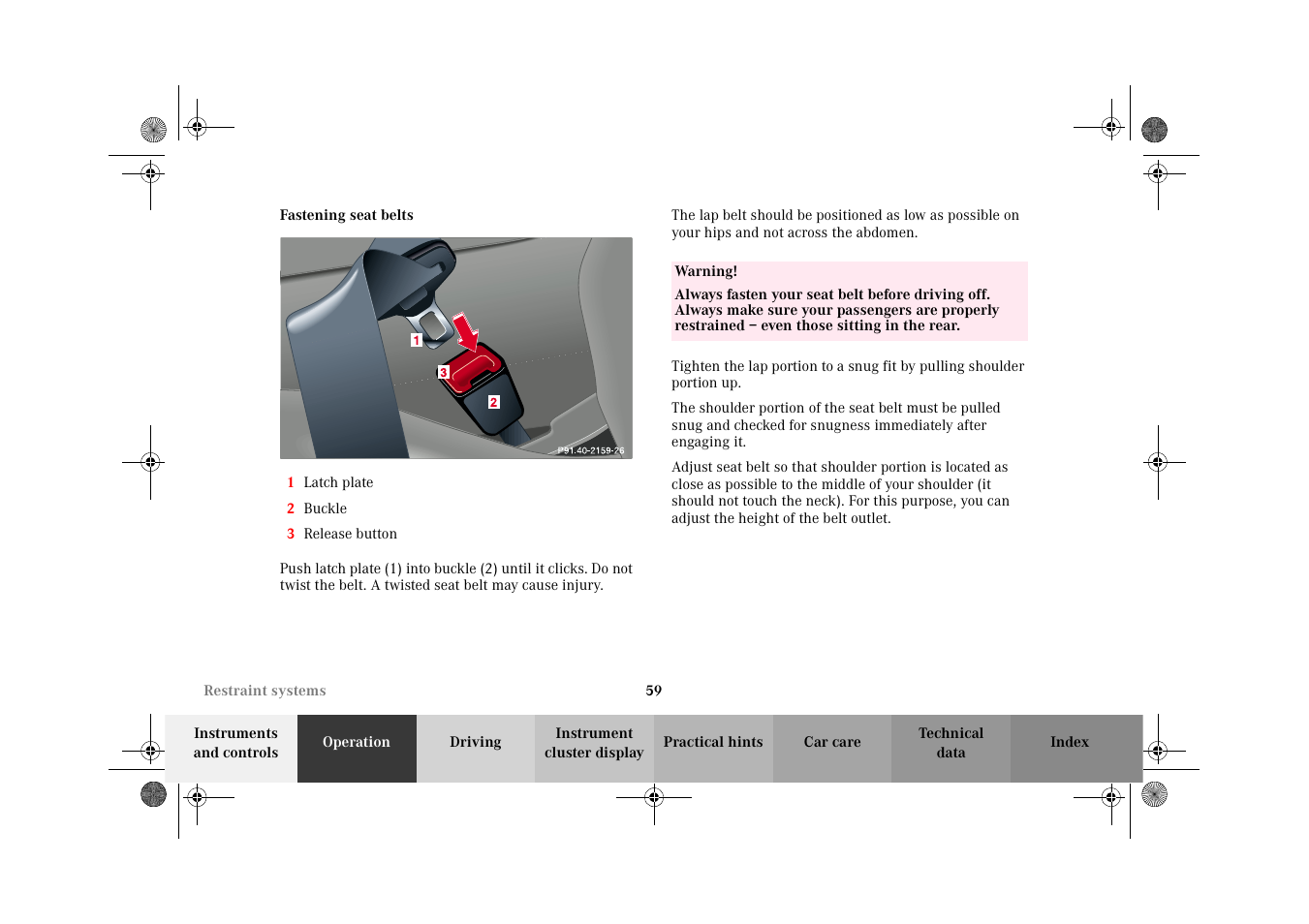 Mercedes-Benz 2002 C 320 User Manual | Page 62 / 390