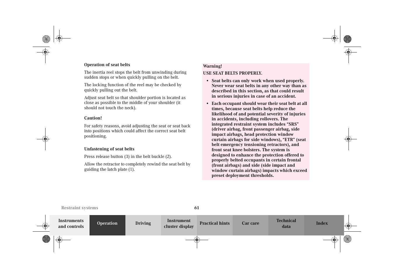 Mercedes-Benz 2002 C 320 User Manual | Page 64 / 390