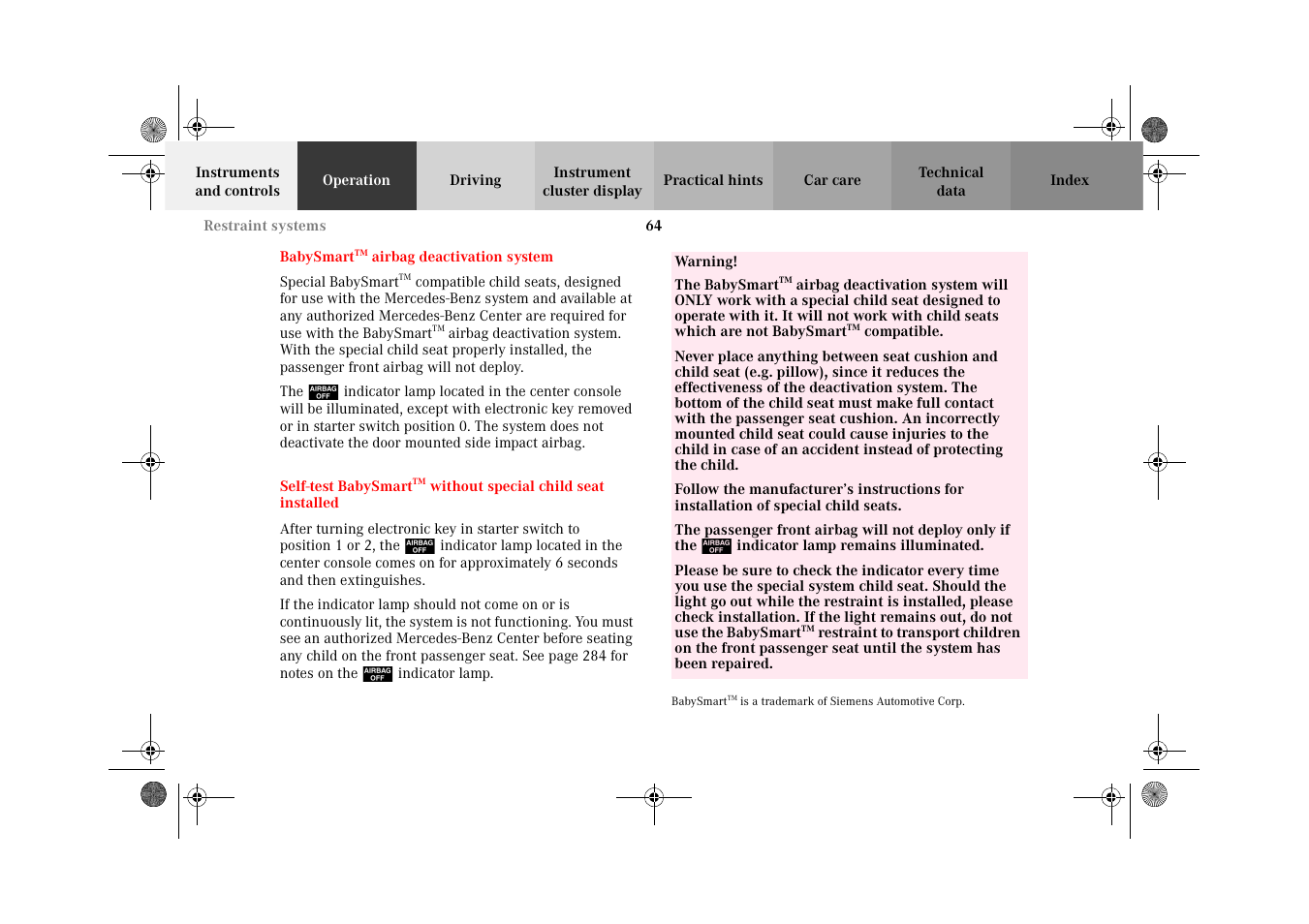 Mercedes-Benz 2002 C 320 User Manual | Page 67 / 390