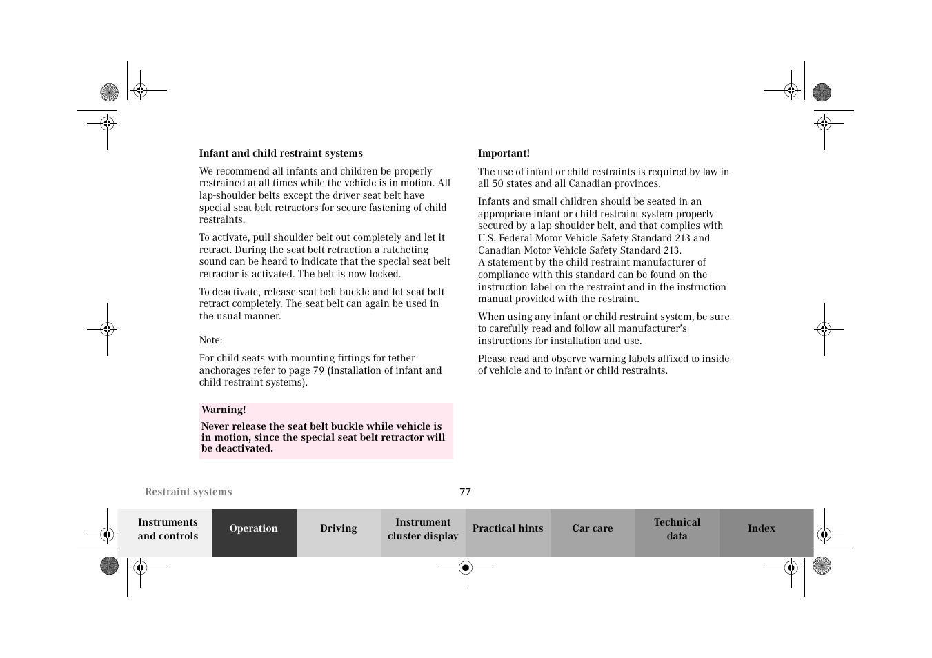 Mercedes-Benz 2002 C 320 User Manual | Page 80 / 390