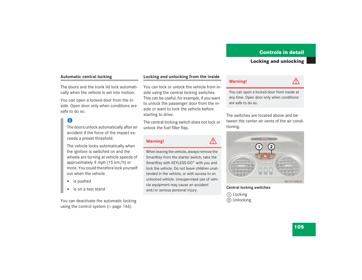 Mercedes-Benz SL 600 User Manual | Page 106 / 434