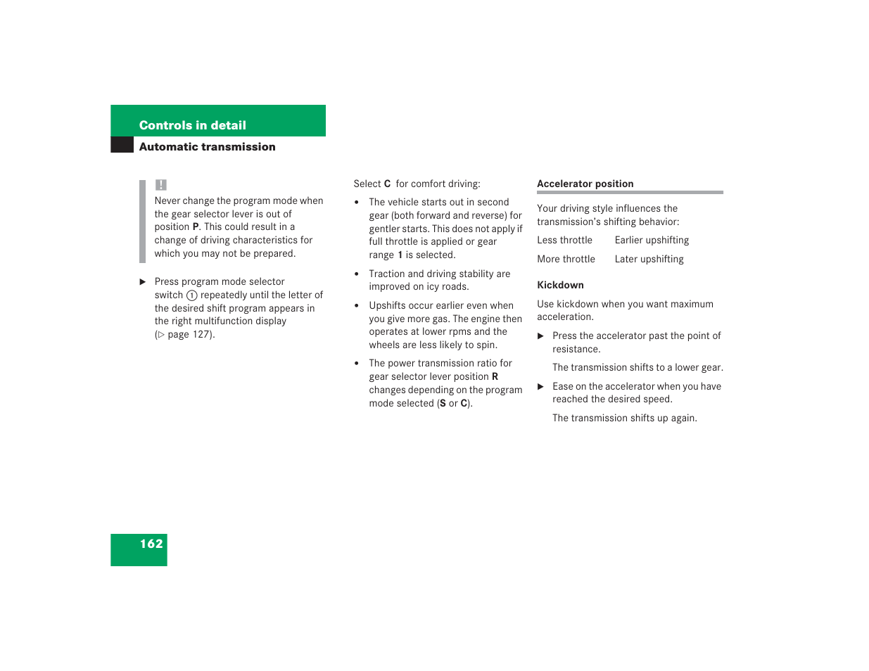 Mercedes-Benz SL 600 User Manual | Page 163 / 434