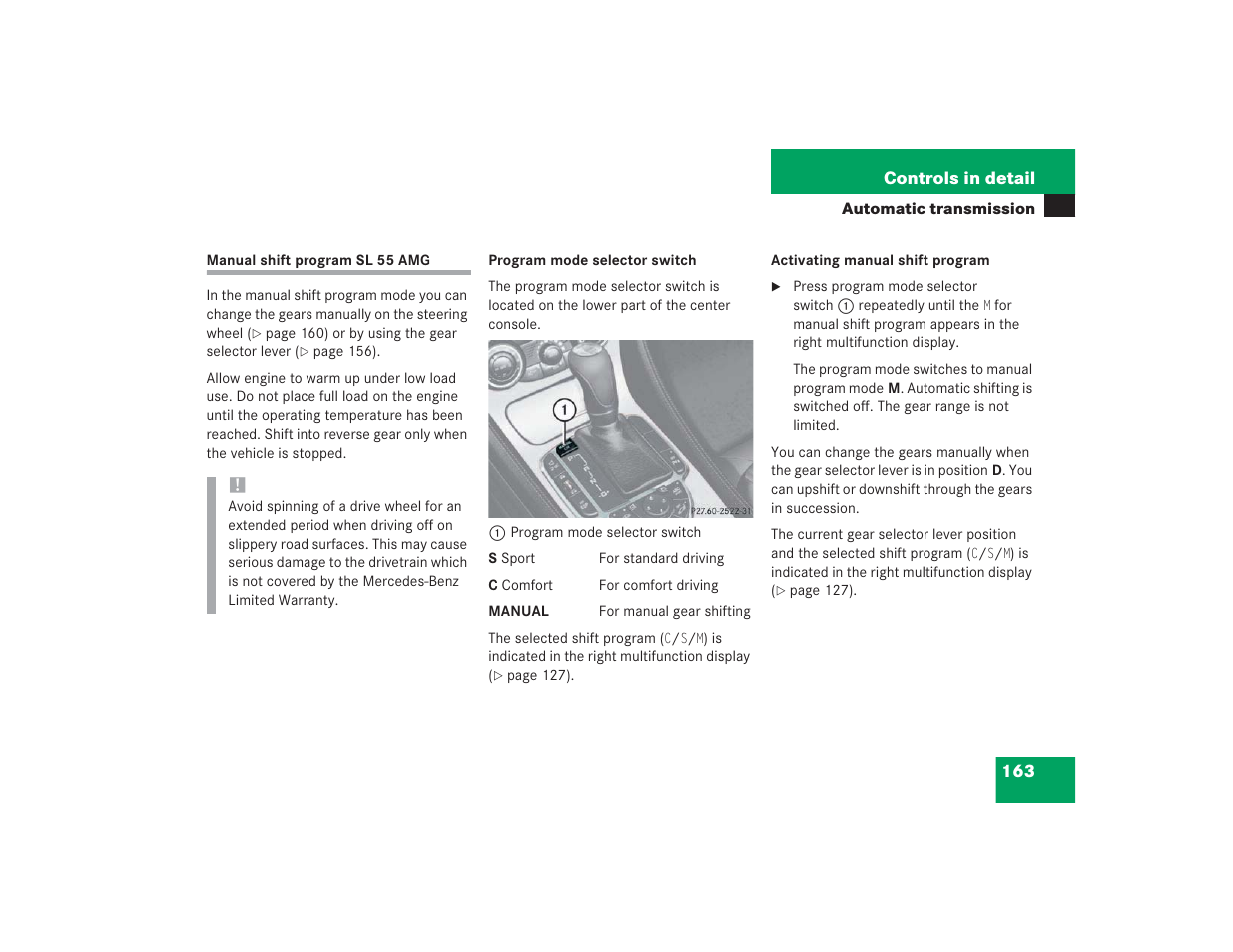 Mercedes-Benz SL 600 User Manual | Page 164 / 434