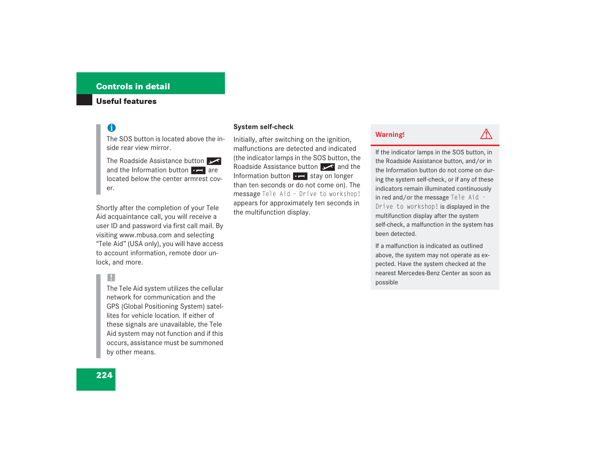 Mercedes-Benz SL 600 User Manual | Page 225 / 434