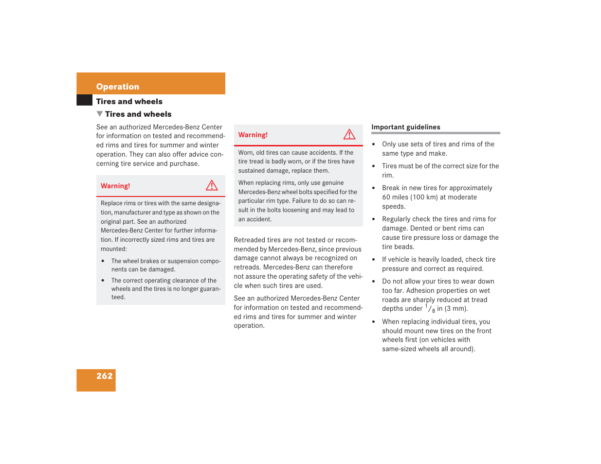 Mercedes-Benz SL 600 User Manual | Page 263 / 434