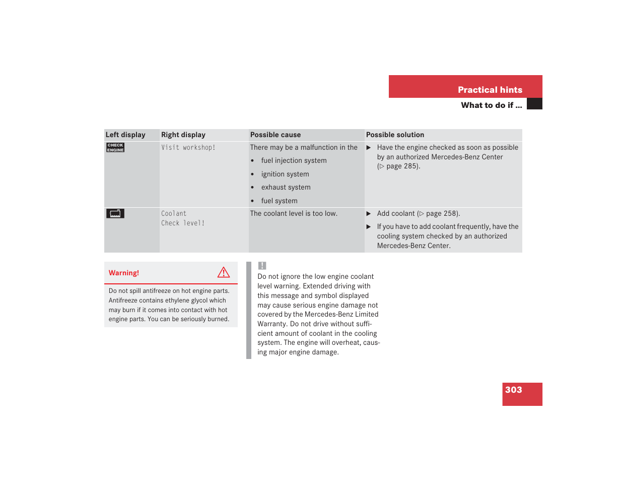 Mercedes-Benz SL 600 User Manual | Page 304 / 434