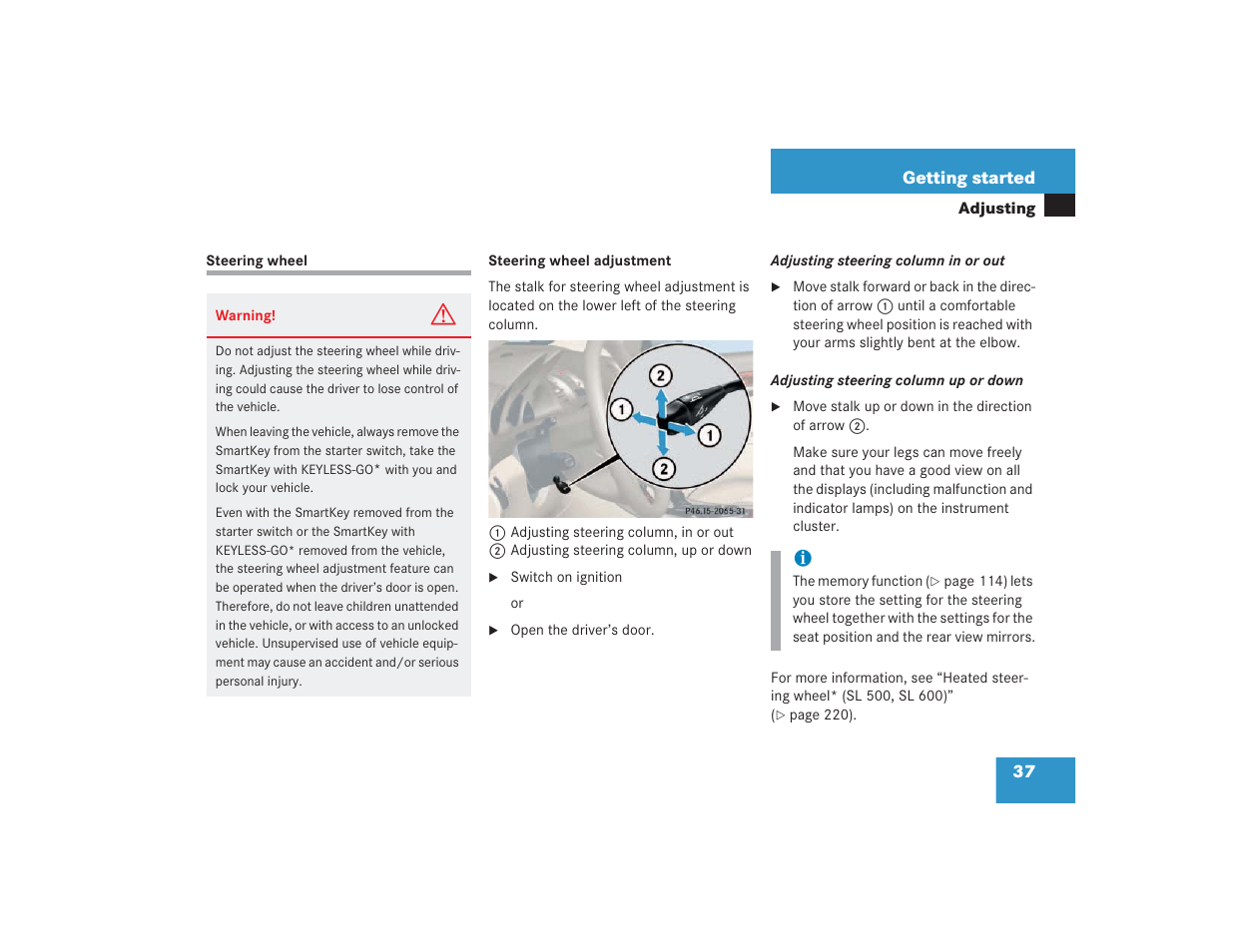 Mercedes-Benz SL 600 User Manual | Page 38 / 434