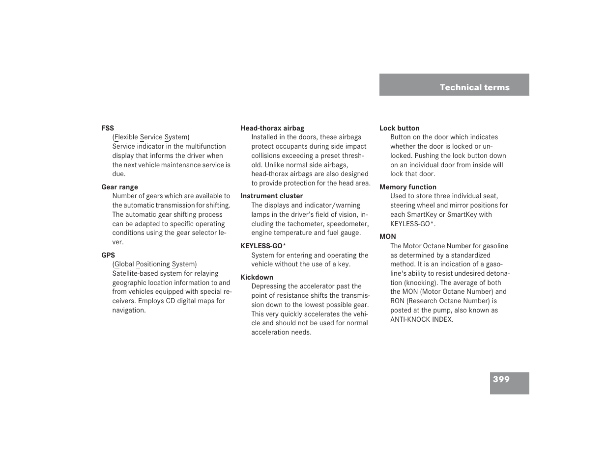 Mercedes-Benz SL 600 User Manual | Page 400 / 434
