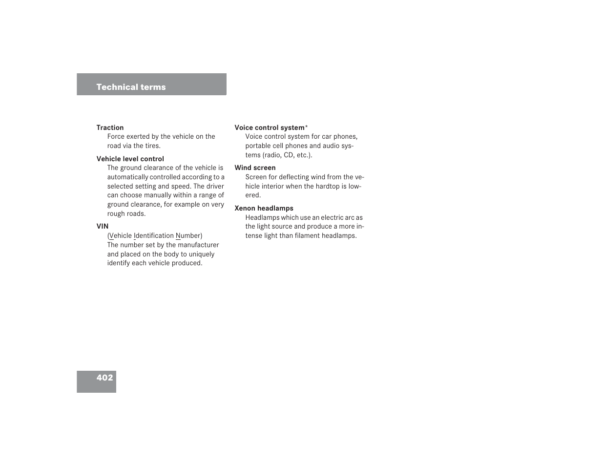 Mercedes-Benz SL 600 User Manual | Page 403 / 434