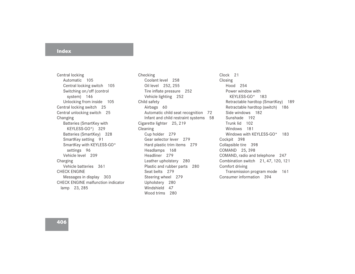 Mercedes-Benz SL 600 User Manual | Page 407 / 434