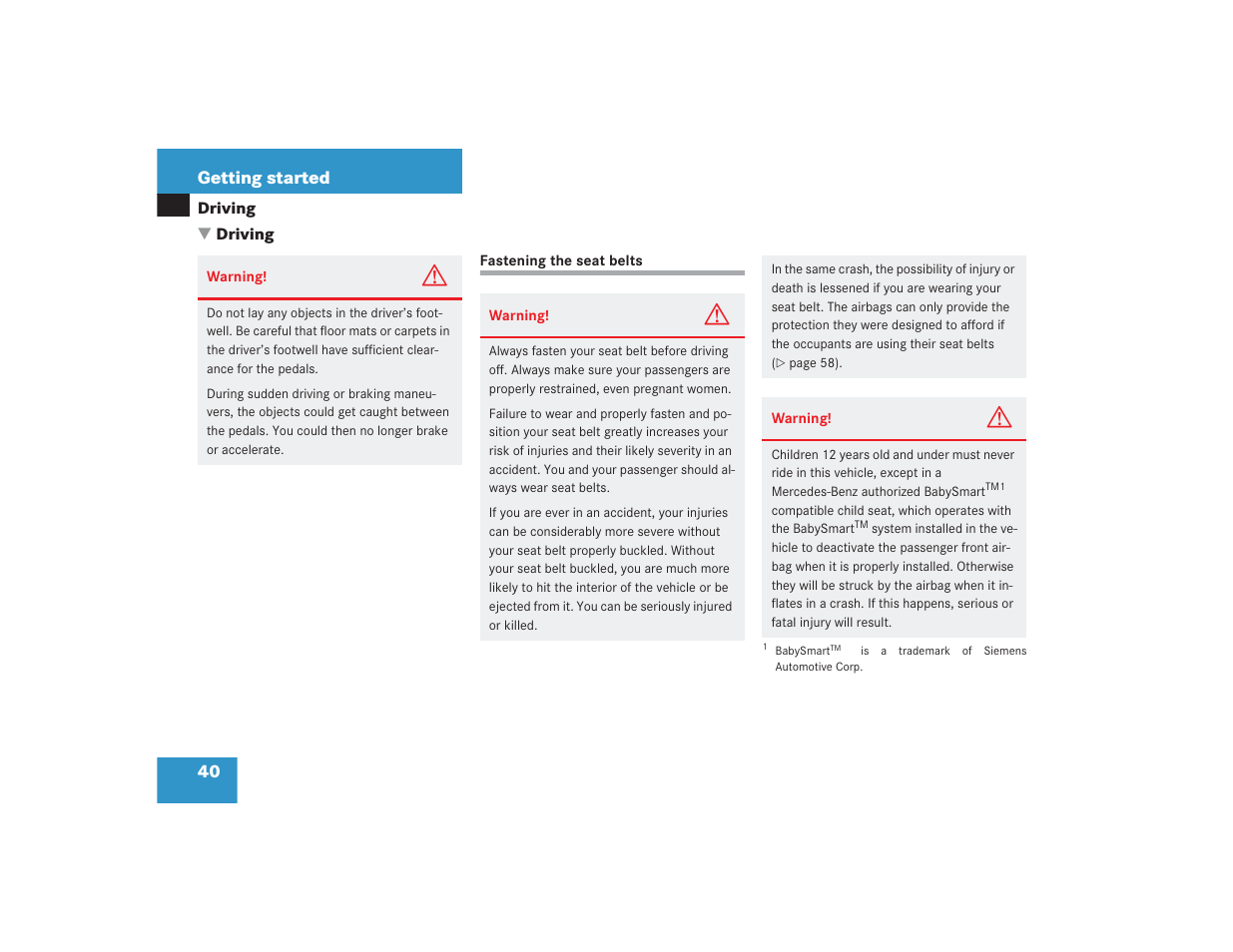 Mercedes-Benz SL 600 User Manual | Page 41 / 434
