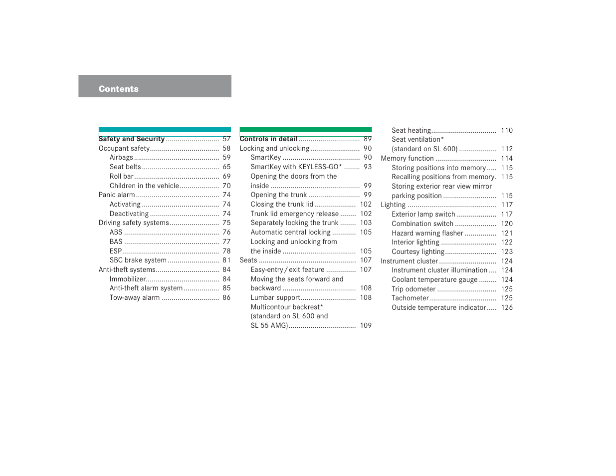 Mercedes-Benz SL 600 User Manual | Page 5 / 434