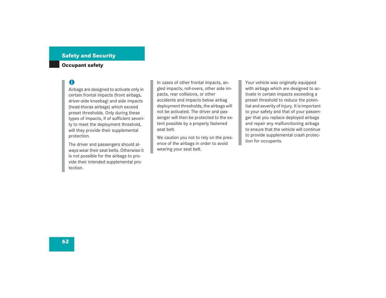 Mercedes-Benz SL 600 User Manual | Page 63 / 434