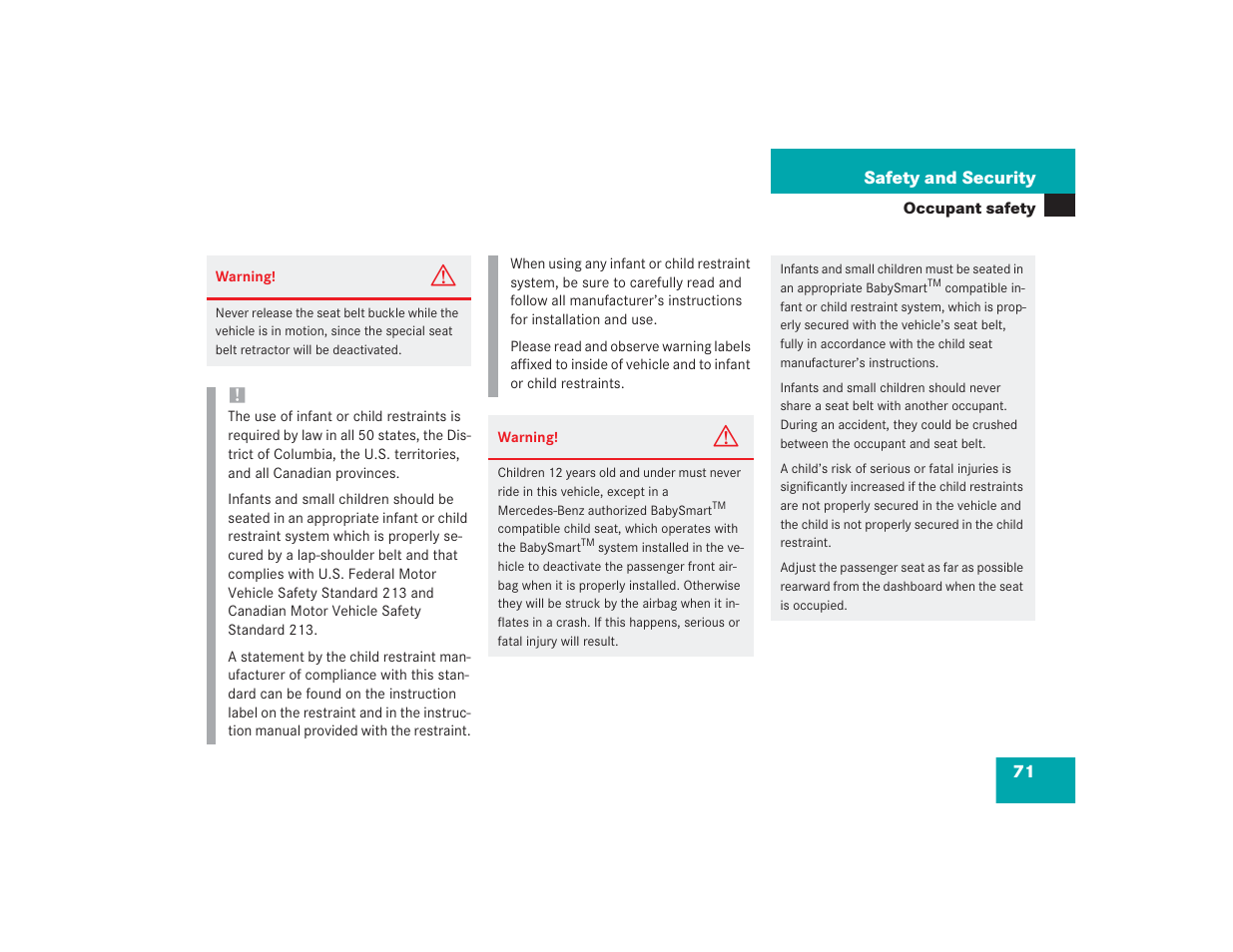 Mercedes-Benz SL 600 User Manual | Page 72 / 434