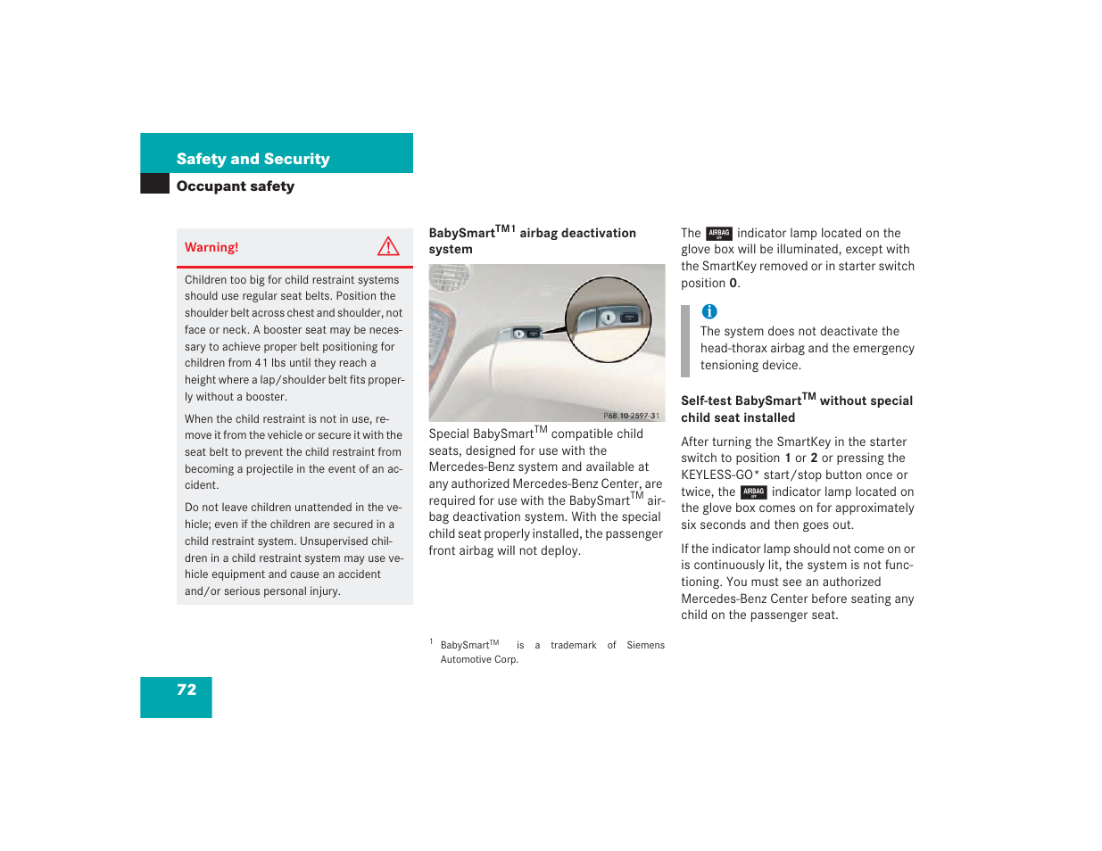 Mercedes-Benz SL 600 User Manual | Page 73 / 434