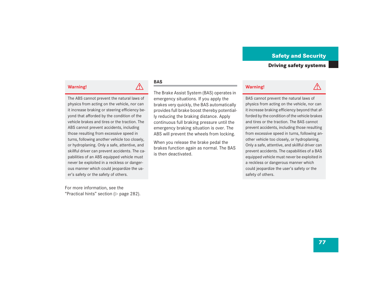 Mercedes-Benz SL 600 User Manual | Page 78 / 434