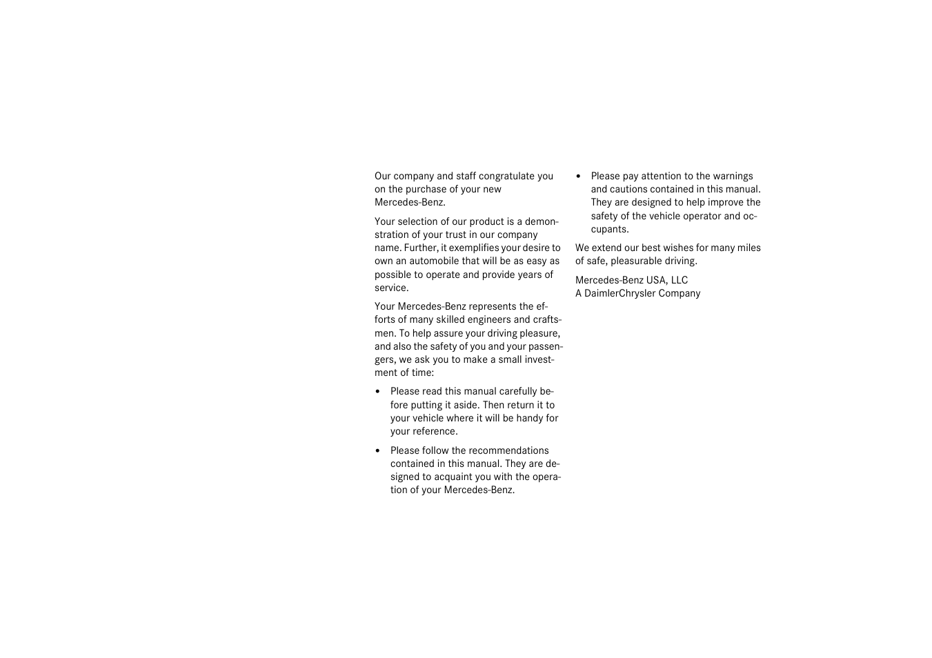Mercedes-Benz 2003 SLK-Class User Manual | Page 2 / 304