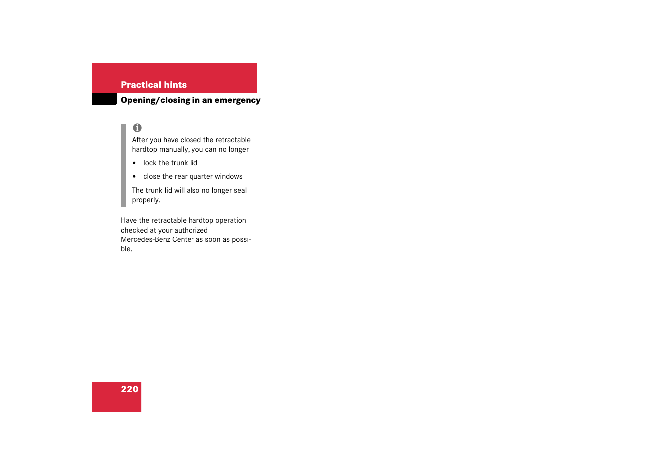 Mercedes-Benz 2003 SLK-Class User Manual | Page 220 / 304