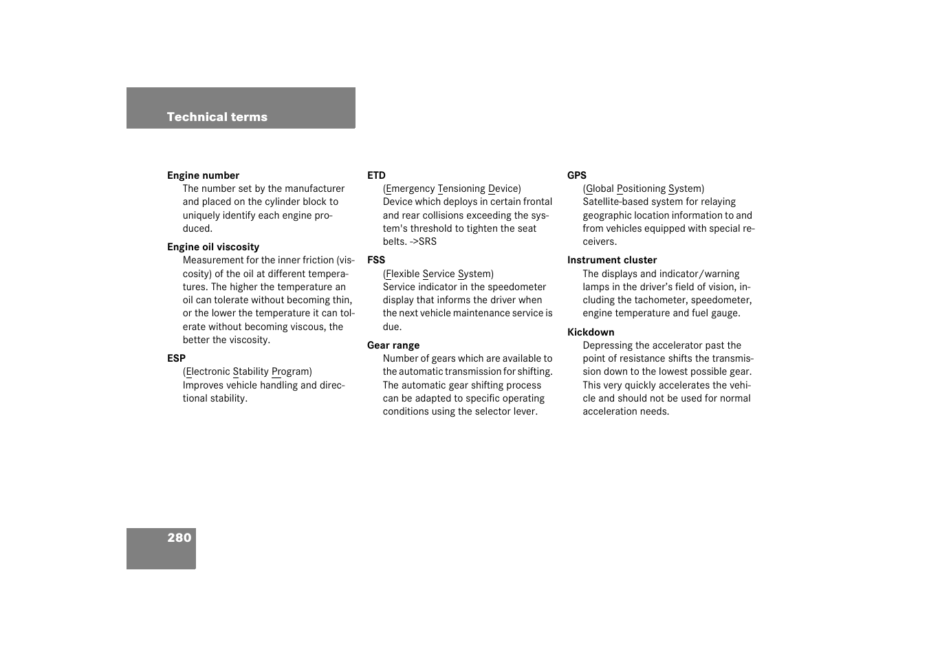 Mercedes-Benz 2003 SLK-Class User Manual | Page 280 / 304