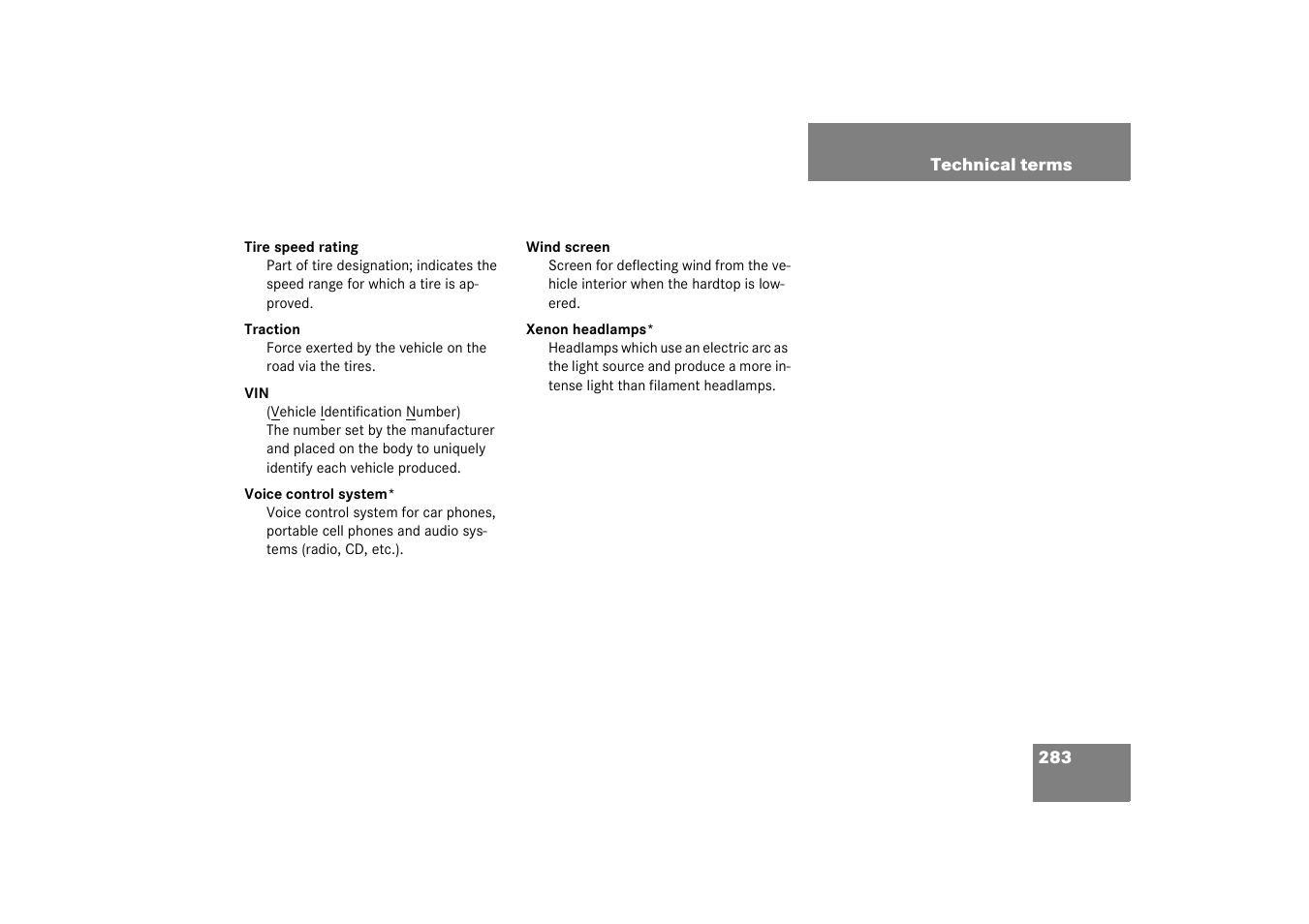 Mercedes-Benz 2003 SLK-Class User Manual | Page 283 / 304