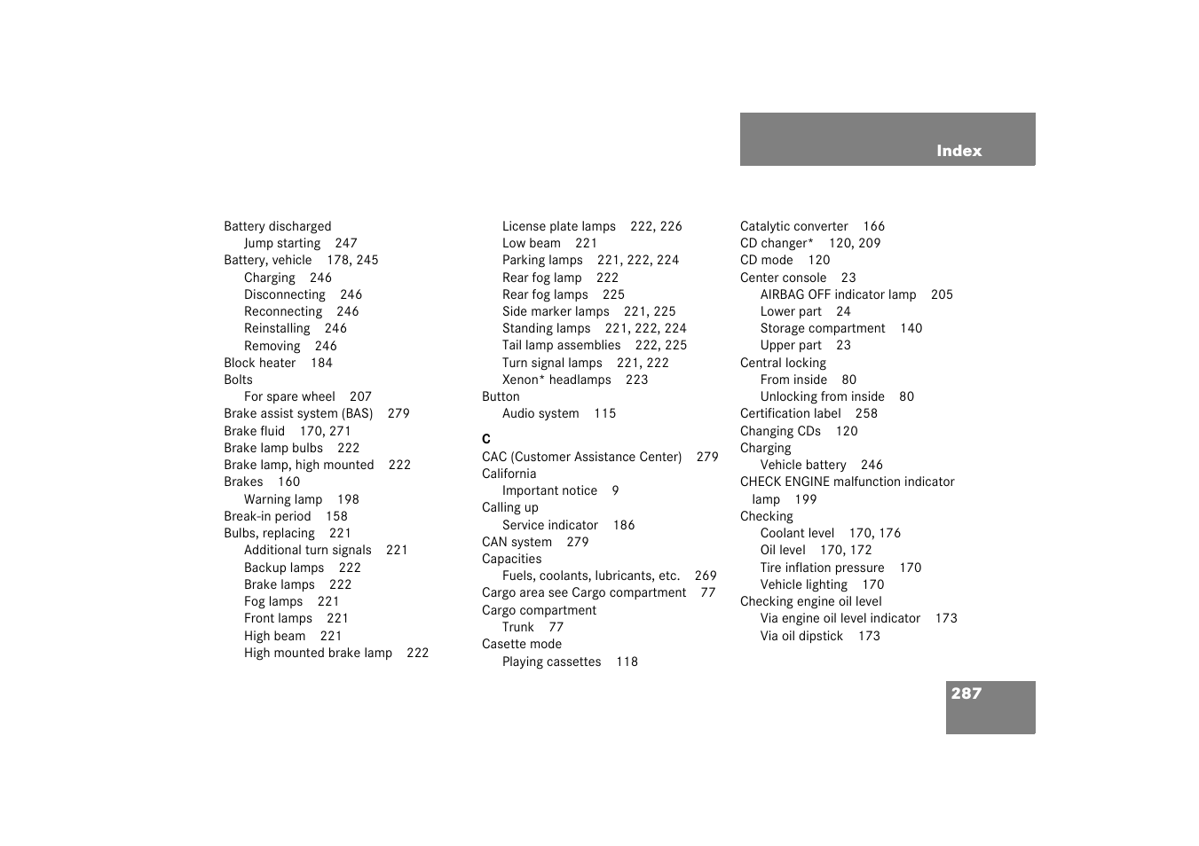 Mercedes-Benz 2003 SLK-Class User Manual | Page 287 / 304