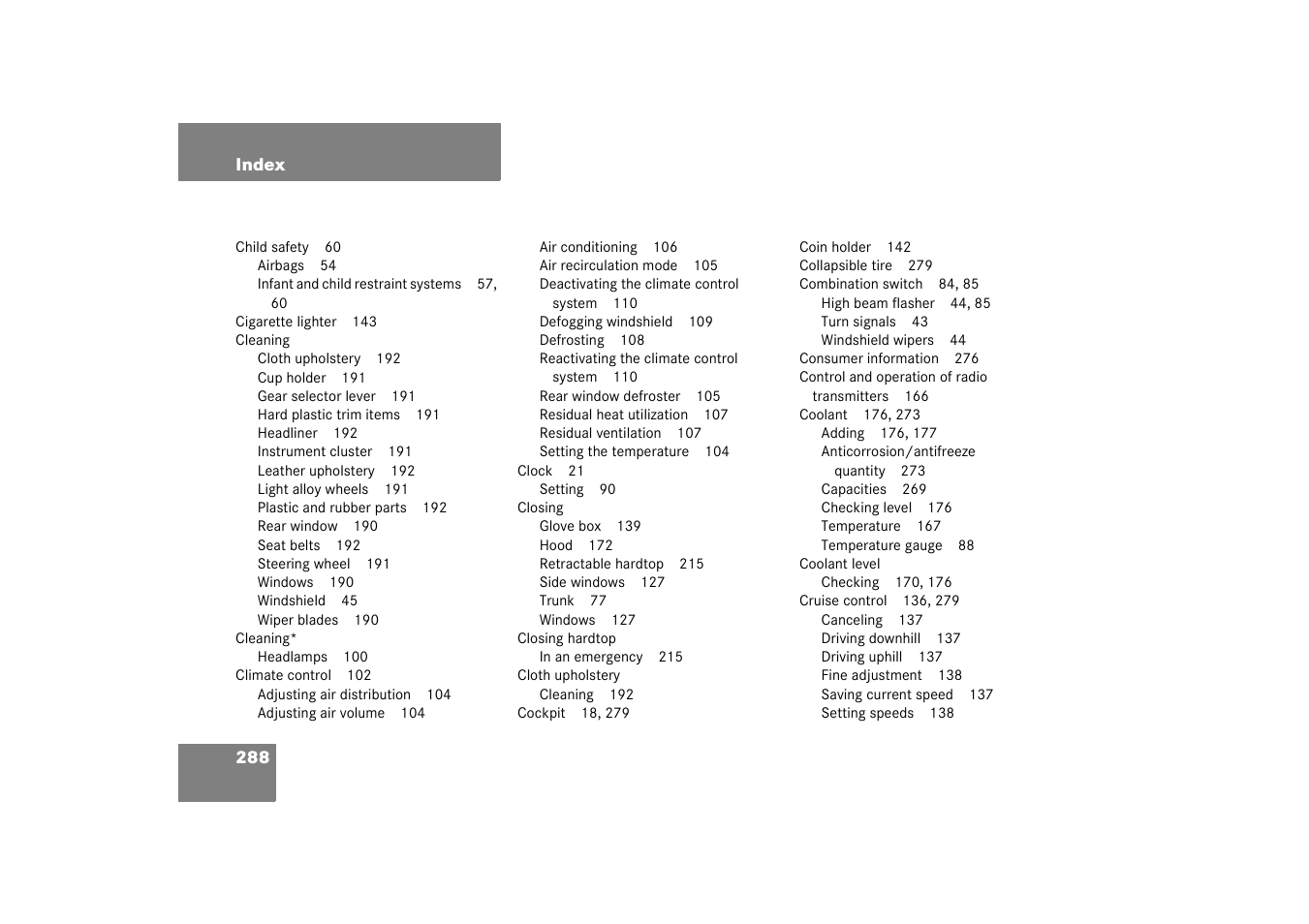 Mercedes-Benz 2003 SLK-Class User Manual | Page 288 / 304