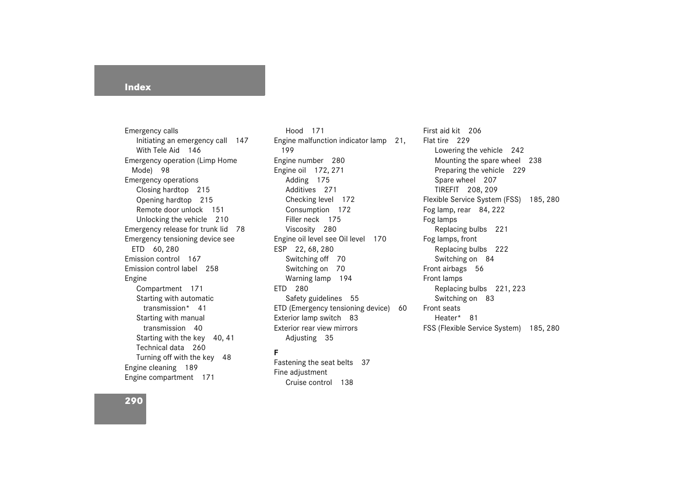 Mercedes-Benz 2003 SLK-Class User Manual | Page 290 / 304