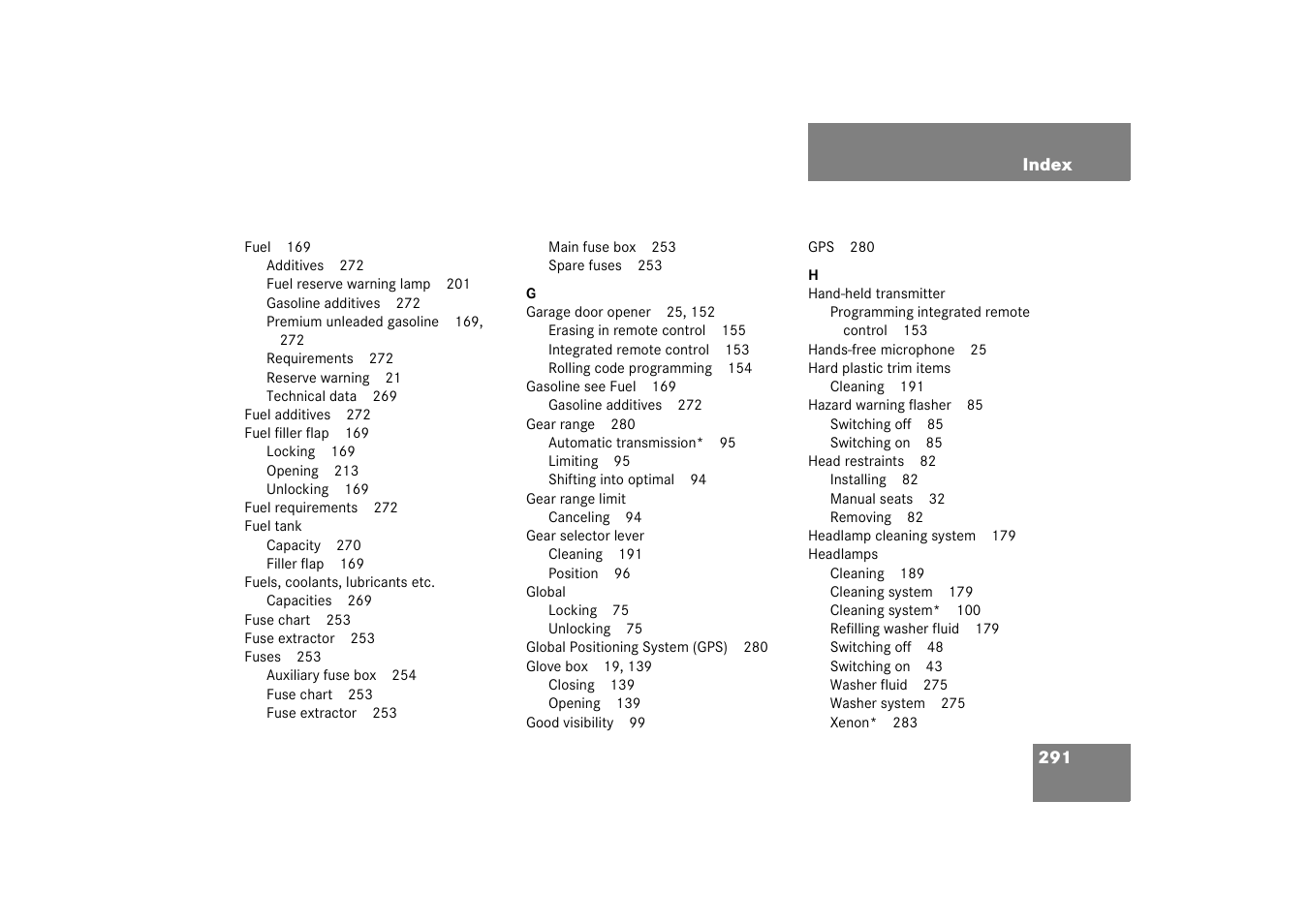Mercedes-Benz 2003 SLK-Class User Manual | Page 291 / 304