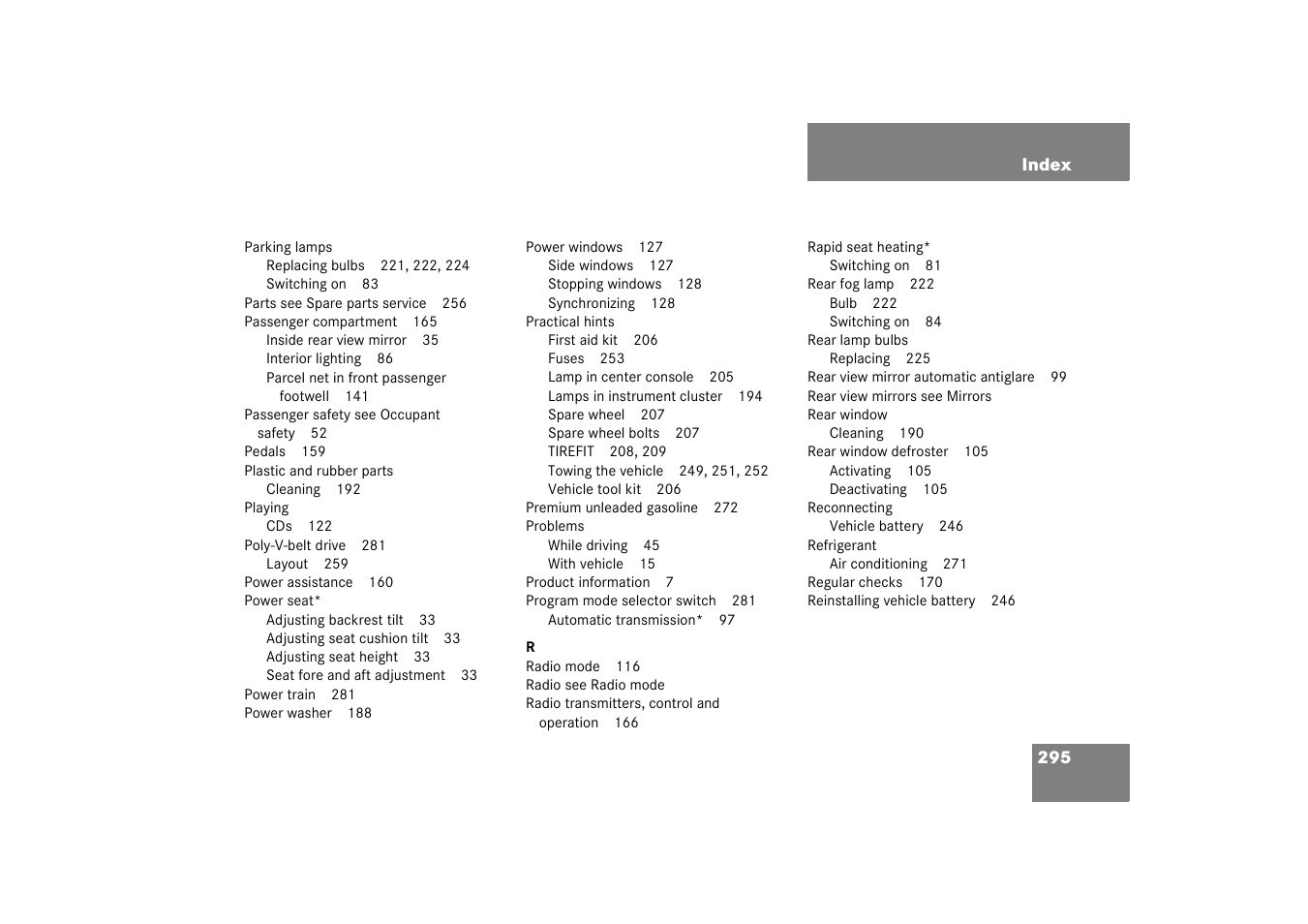 Mercedes-Benz 2003 SLK-Class User Manual | Page 295 / 304