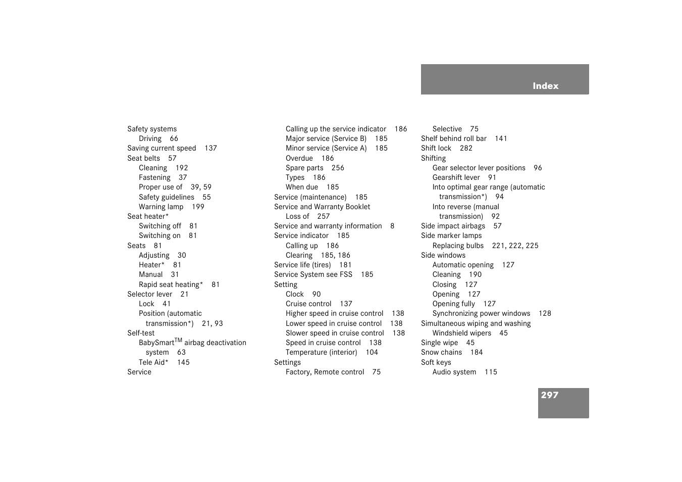 Mercedes-Benz 2003 SLK-Class User Manual | Page 297 / 304