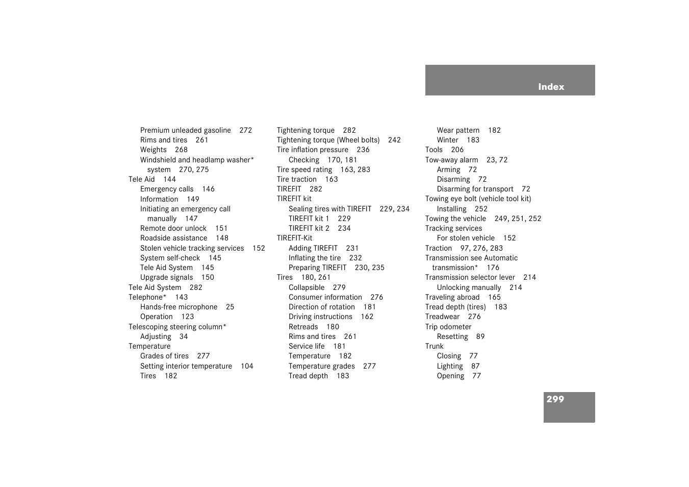 Mercedes-Benz 2003 SLK-Class User Manual | Page 299 / 304