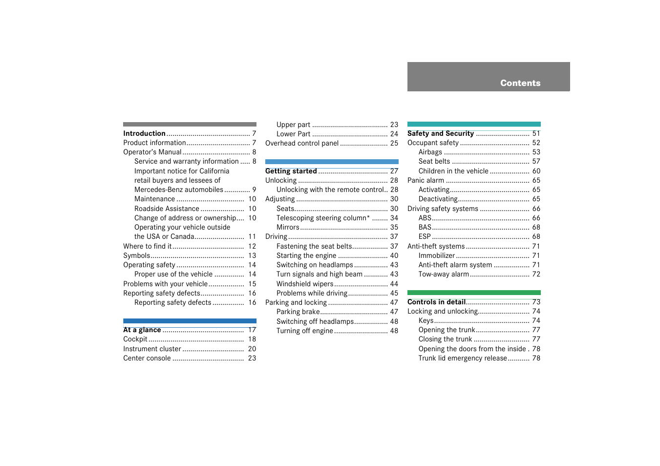 Mercedes-Benz 2003 SLK-Class User Manual | Page 3 / 304
