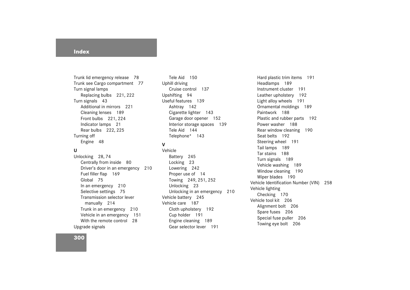 Mercedes-Benz 2003 SLK-Class User Manual | Page 300 / 304