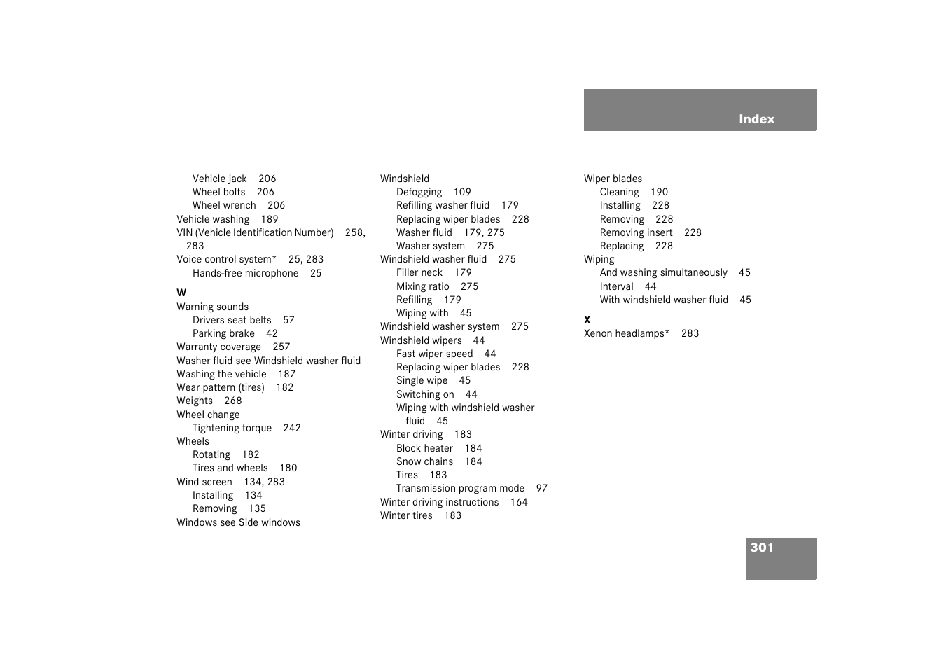 Mercedes-Benz 2003 SLK-Class User Manual | Page 301 / 304