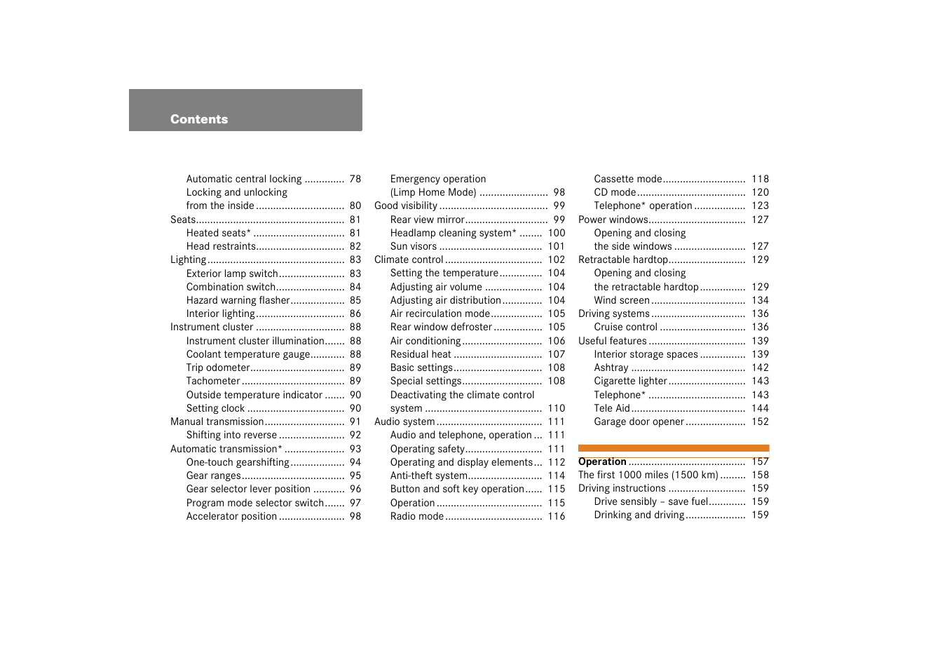 Mercedes-Benz 2003 SLK-Class User Manual | Page 4 / 304