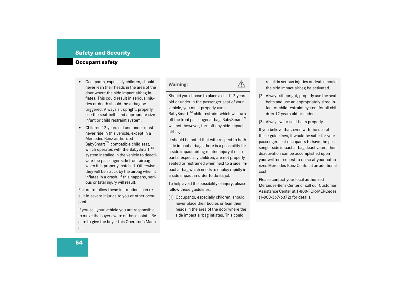 Mercedes-Benz 2003 SLK-Class User Manual | Page 54 / 304