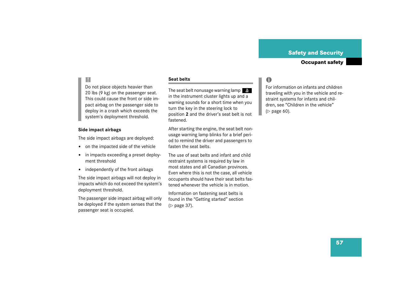 Seat belts | Mercedes-Benz 2003 SLK-Class User Manual | Page 57 / 304