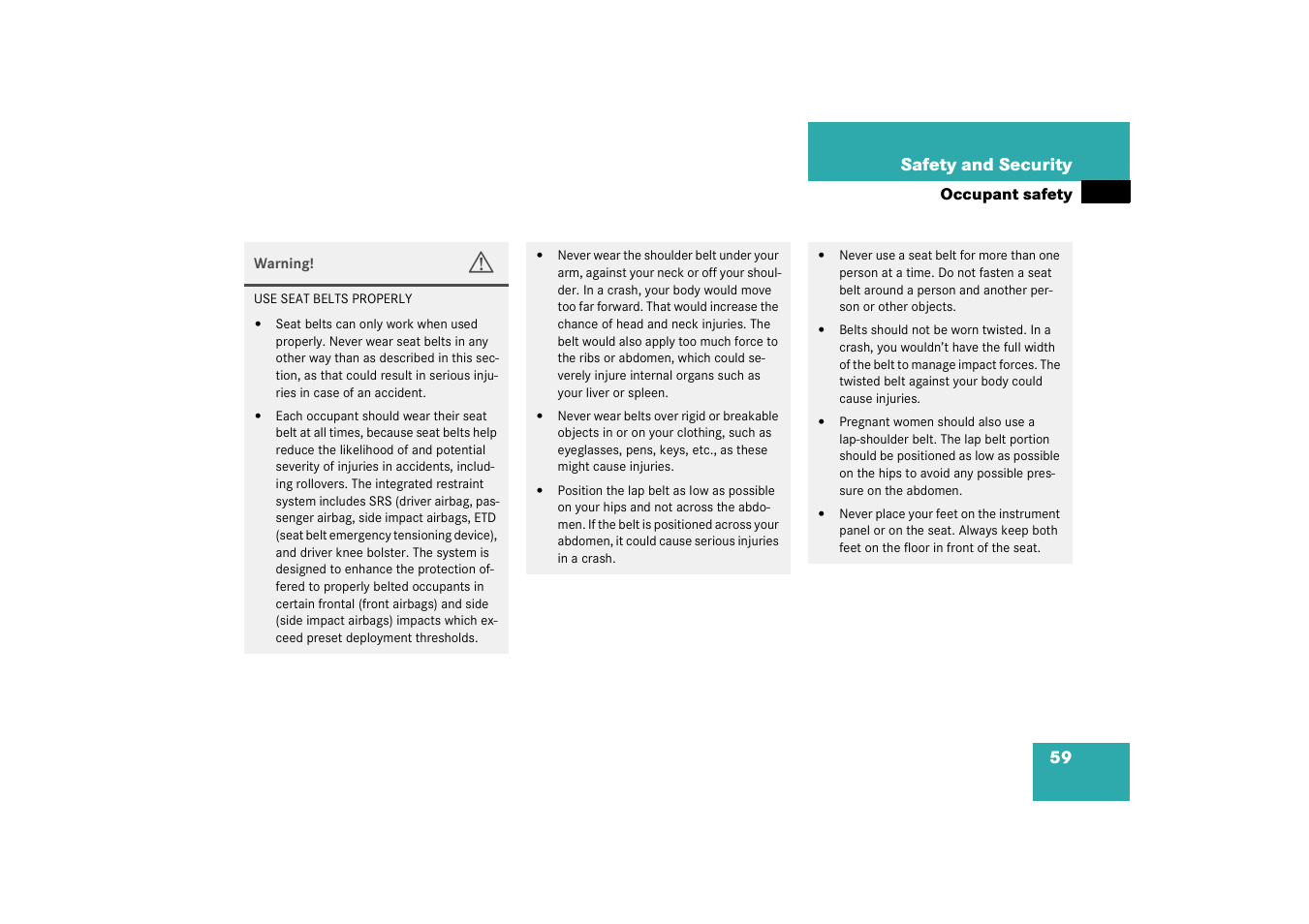 Mercedes-Benz 2003 SLK-Class User Manual | Page 59 / 304